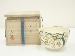 京焼　加藤泰一造　色絵しだれ桜茶碗（共箱）